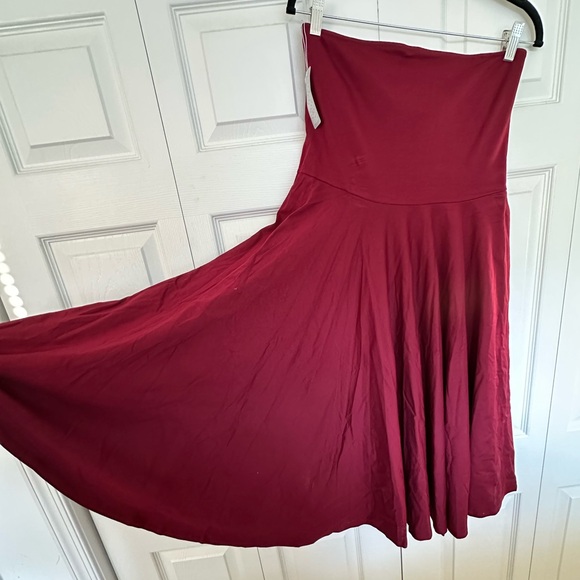 NWOT 2005 Vintage Victoria’s Secret Bra Tops Strapless Circle Midi Dress Wine - Picture 1 of 8
